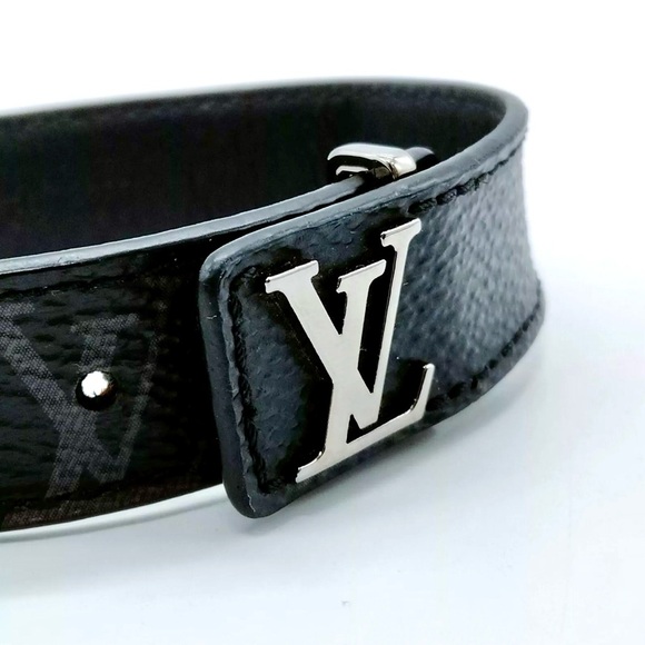 Louis Vuitton Eclipse Monogram Leather Bracelet with LV Dust Bag and Box - Picture 4 of 10